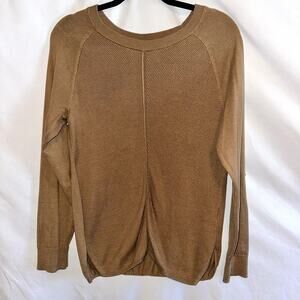 Michael Kors Womens Rare front pleat camel pull over sweater, size Medium